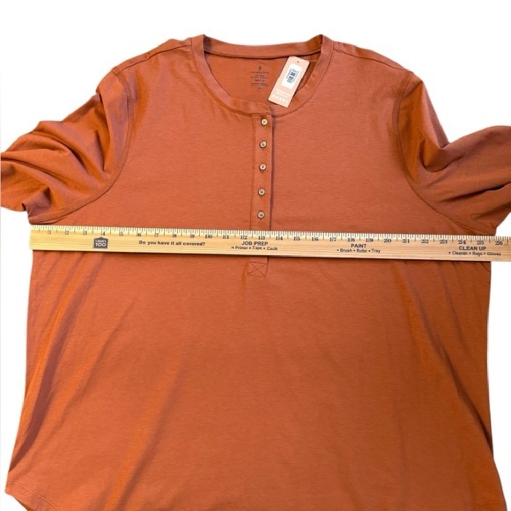ThirdLove Women’s Henley Top 3X Rust Orange Long Sleeve Modal‎ Blend NWT - Picture 2 of 8